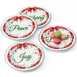 Pfaltzgraff® Winterberry® Set of 4 Red Ribbon Salad Plates- Salad Plates