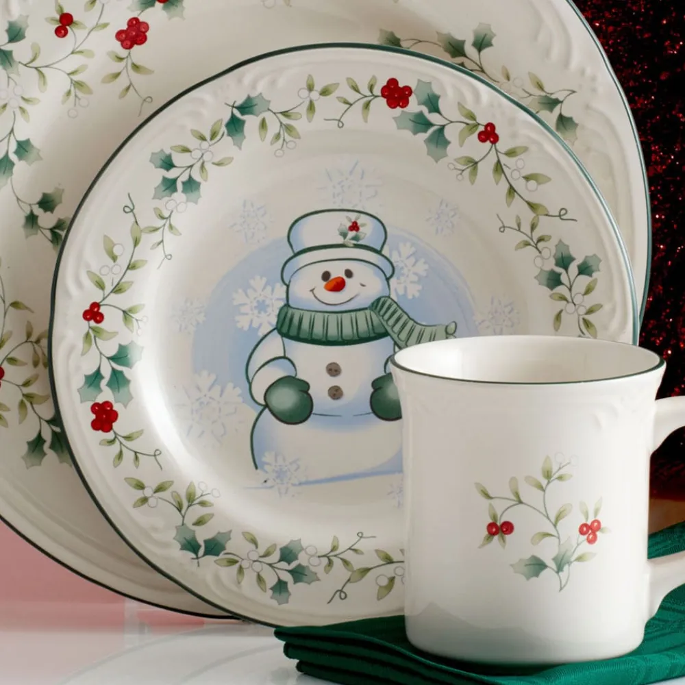 Pfaltzgraff® Winterberry® Set of 4 Snowman Salad Plates- Salad Plates