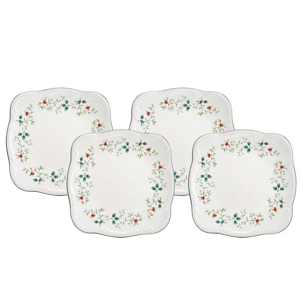 Pfaltzgraff® Winterberry® Set of 4 Square Dinner Plates- Dinner Plates