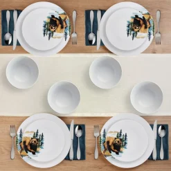 Studio Nova Woodland Animals 12 Piece Dinnerware Set, Service for 4- Dinnerware Service For 4