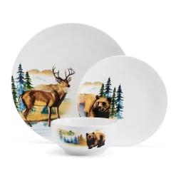 Studio Nova Woodland Animals 12 Piece Dinnerware Set, Service for 4- Dinnerware Service For 4