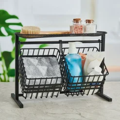 Gourmet Basics® Wrapped Band 2 Tier Storage Basket- Fruit And Storage Baskets